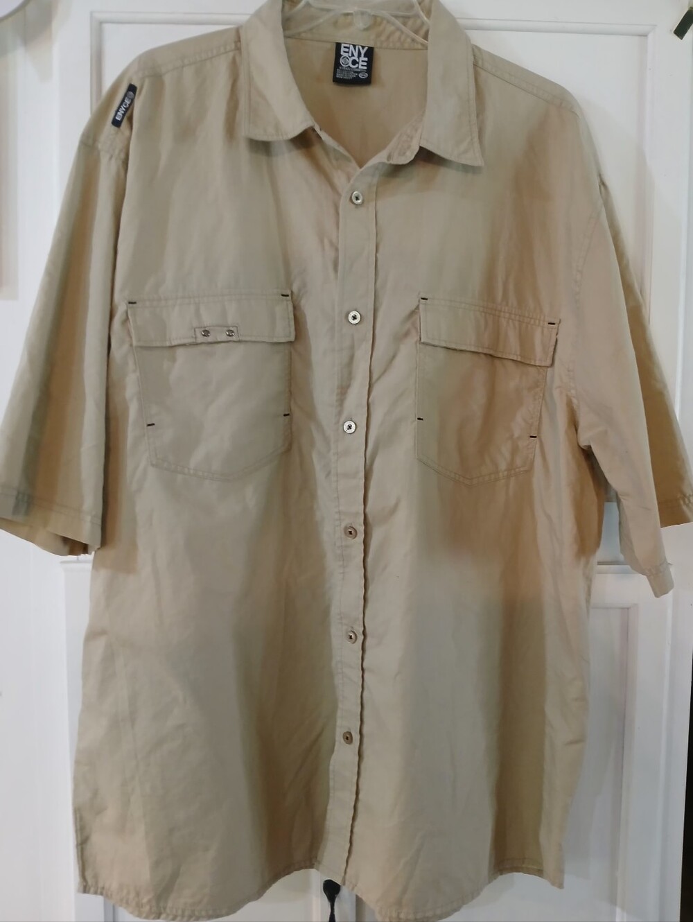 Vintage Men's Enyce short-sleeve button-down shirt with cargo pockets Size 5X
